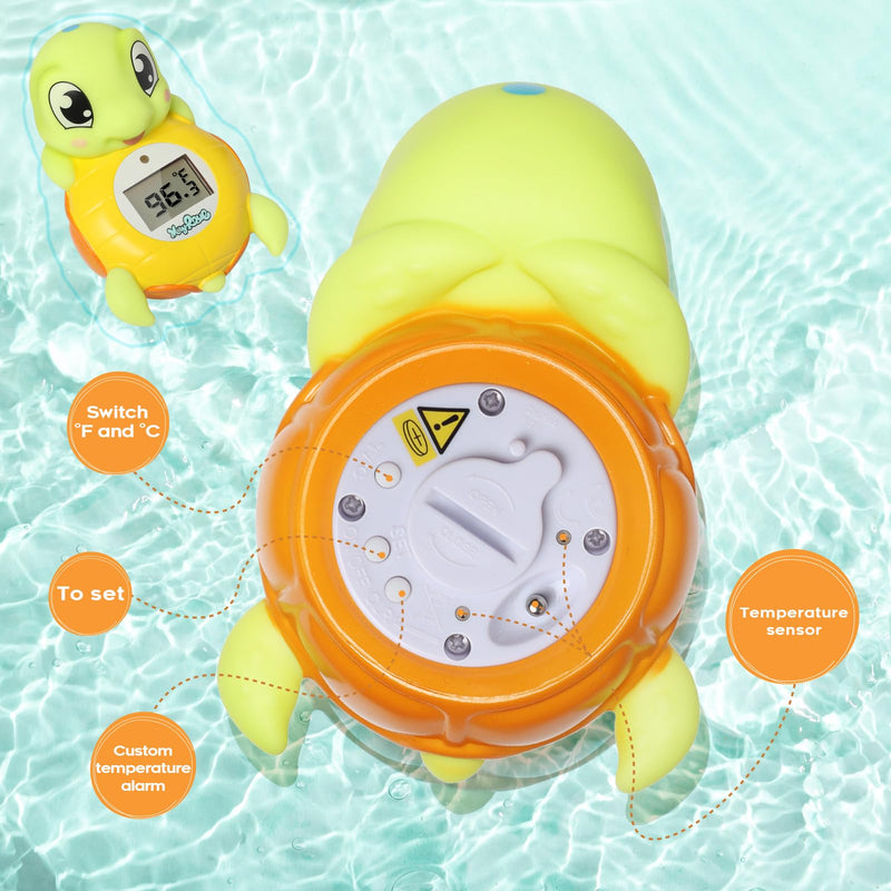 Backstroke Sea Turtle Baby Bath Thermometer,The Infant Baby Bath Floating Toy Safety Temperature Water Thermometer, BPA Free, New Baby Essentials - BeesActive Australia