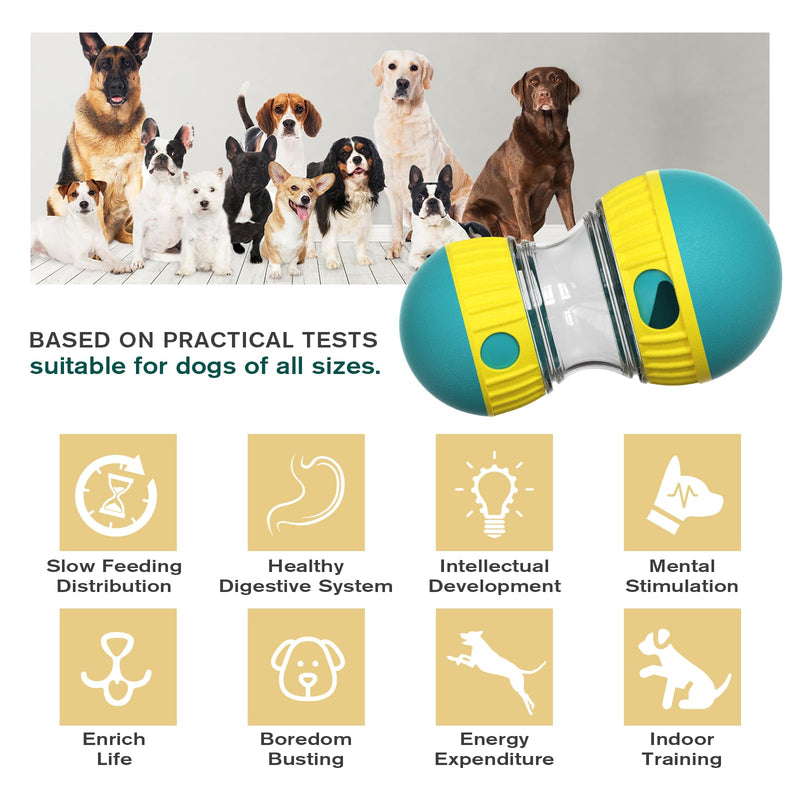 Dog Puzzle Toy Adjustable Treat Dispensing Ball Food Dispenser Tough Slow Feeder Puppy Enrichment Training Toy Pet Interactive Chase Toys for Small Medium Large Dogs to Keep Them Busy Green - BeesActive Australia