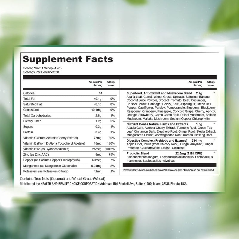 Vital Greens Superfood Powder, 30+ Ingredients ‚Äì Daily Green Drink Powder w/Probiotics & Superfoods ‚Äì Supergreens for Energy, Gut Health, Digestion Support, Plant-Based, Vegan Superfoods