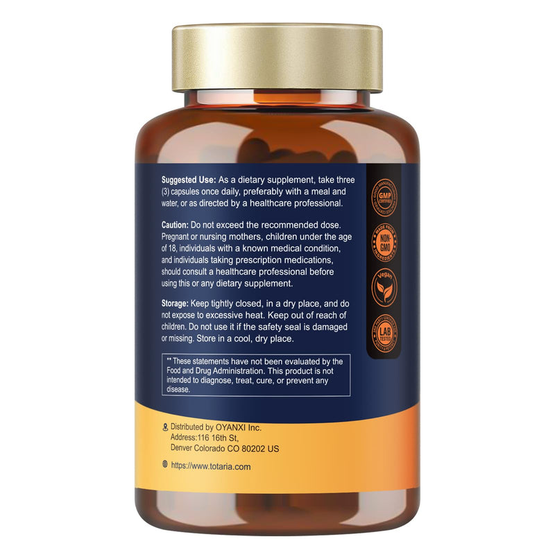 Totaria R Alpha Lipoic Acid 600mg - Stabilized ALA Supplement for Neuropathy Support Capsules, Nerve Health, Nervous System and Antioxidant, Non-GMO, Gluten Free, Vegan Safe 120 Counts 120 Count (Pack of 1)