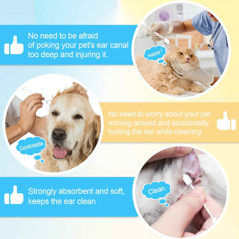 Dog Ear Cleaner dog ear infection treatment Gourd-shaped swabs prevent accidental injury to the ear canal for safer cleaning of your pet's ears. Specifically designed for dogs and cats, L 56 Pcs 56Pcs (1 pack) - BeesActive Australia