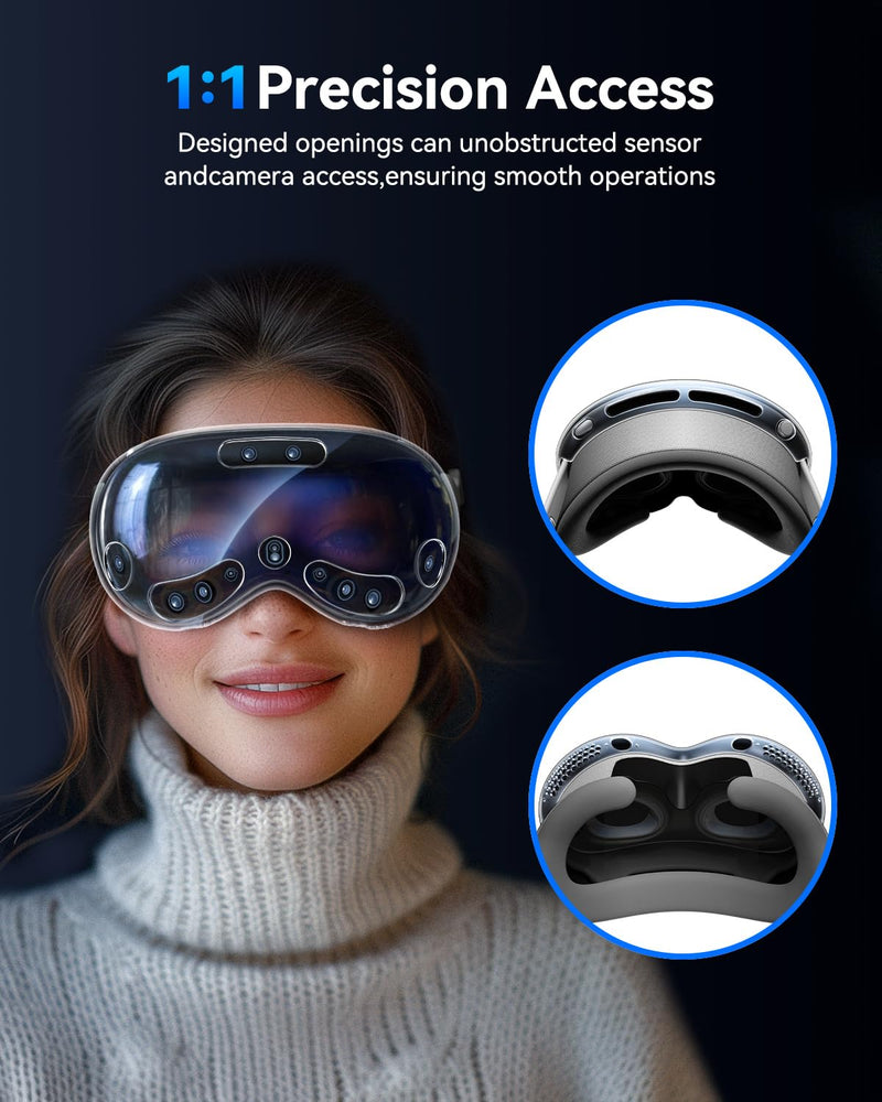 DIMONCOAT Compatible with Apple Vision Pro Case, [1:1 Coverage] Crystal Clear TPU Ultra Slim [Anti-Scratch Dustproof] Protective Cover for Apple Vision Pro VR Headset 2024 Accessories -Transparent - BeesActive Australia