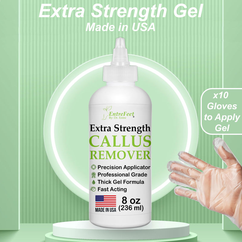Dr. Entre's Callus Remover Gel Kit for Feet: Foot File, Pumice Stone, 5 Glove Pairs for Gel Application, Spa Kit, Foot Care, Pedicure Tools, Scrubber, 8oz Callus Remover Kit - BeesActive Australia