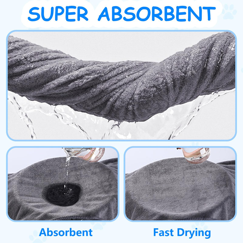 NVGVUP Pack of 3 Dog Towels Machine Washable, Gray Dog Towel Extra Absorbent, Dog Accessories for Dog Shower, Microfiber Towel Small for Dogs and Cats, for Small Medium Large Dogs - BeesActive Australia