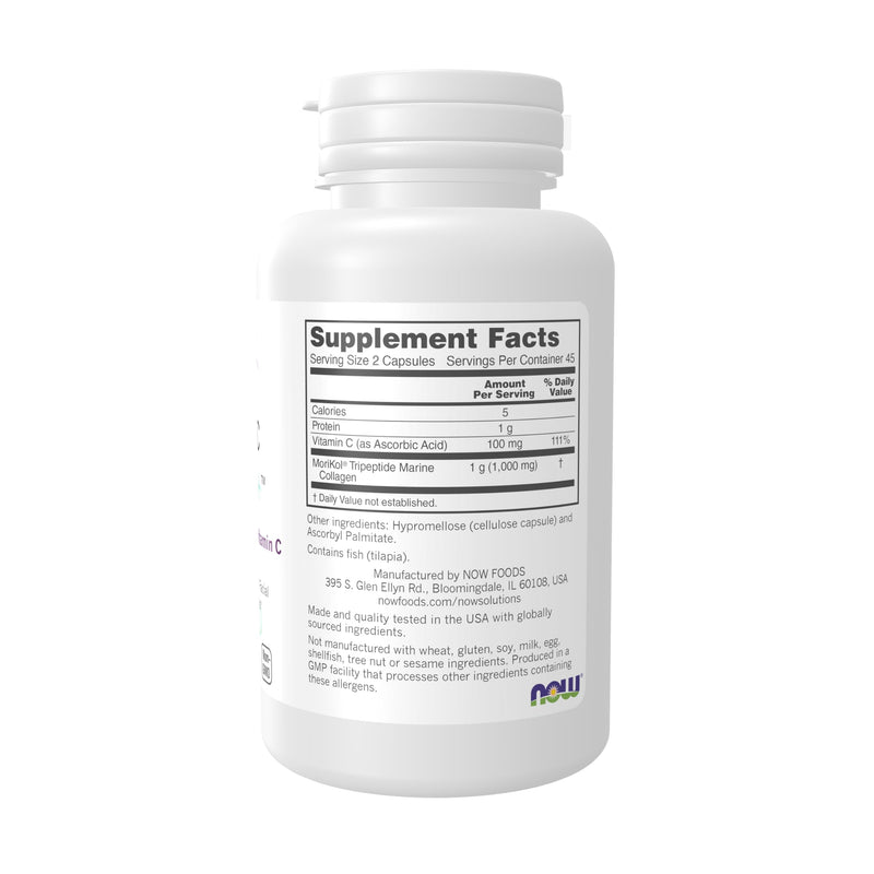 Now Solutions, Aquatic Beauty+™, Marine Collagen and Vitamin C, 90 Caps