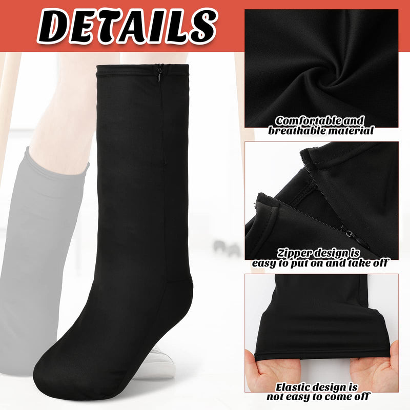 Boao 2 Pcs Leg Cast Cover, Medium Short Cast Sock Cover Below the Knee Leg Sleeve for Foot Men Women(Black, Gray) Black,Gray - BeesActive Australia