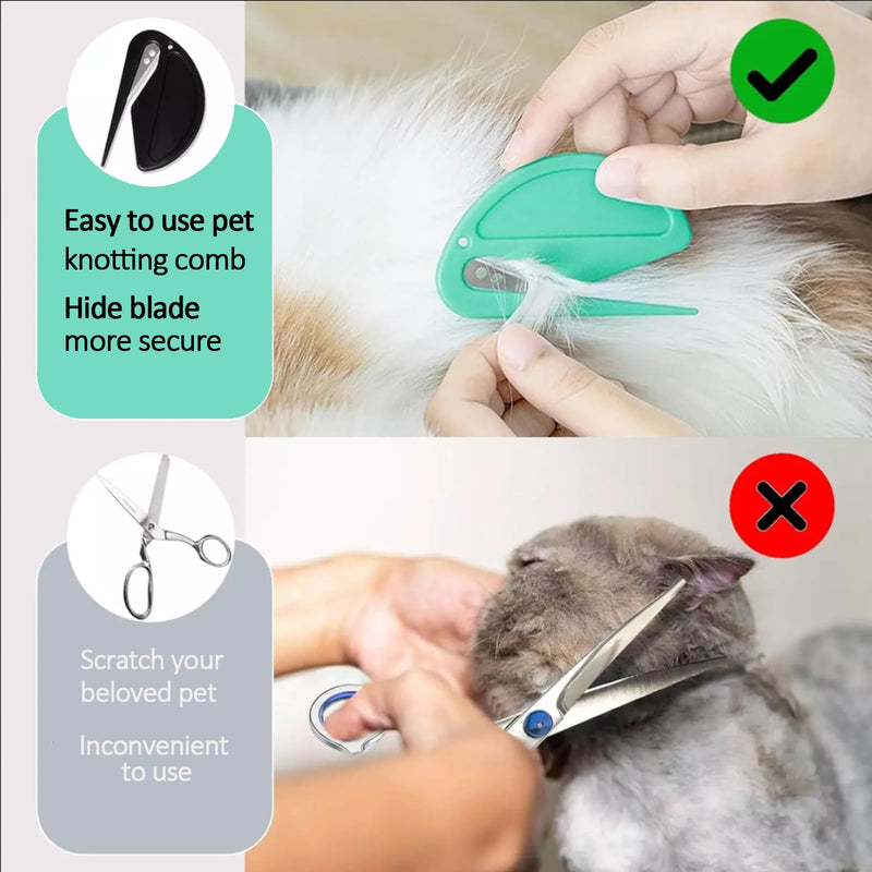 5pcs Pet Knot Opener Knotting Comb Removal Dematting Hair Flea Brush Shedding Tool Matted Fur Tick De Remover Matting Grooming Supplies for Indoor Medium Long Haired Cats Dogs Tangled - BeesActive Australia