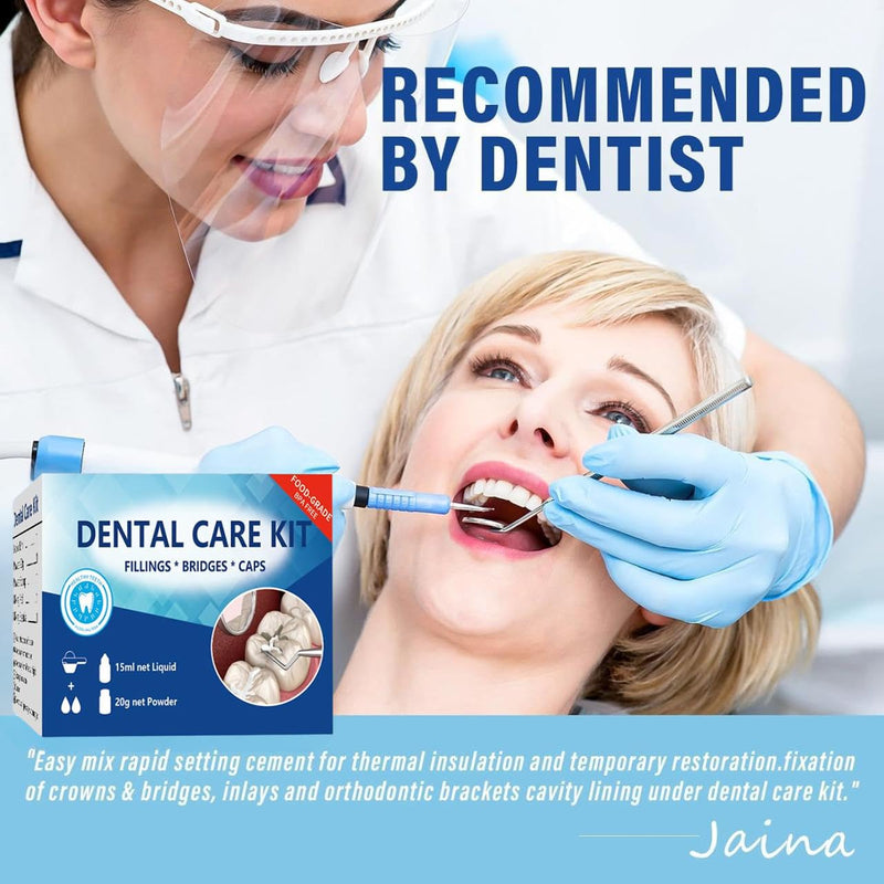 Broken Tooth Repair Kit, Zinc Oxide Eugenol Cement Dental Care Kit, Temporary Fixed Crown and Bridge (3) 3
