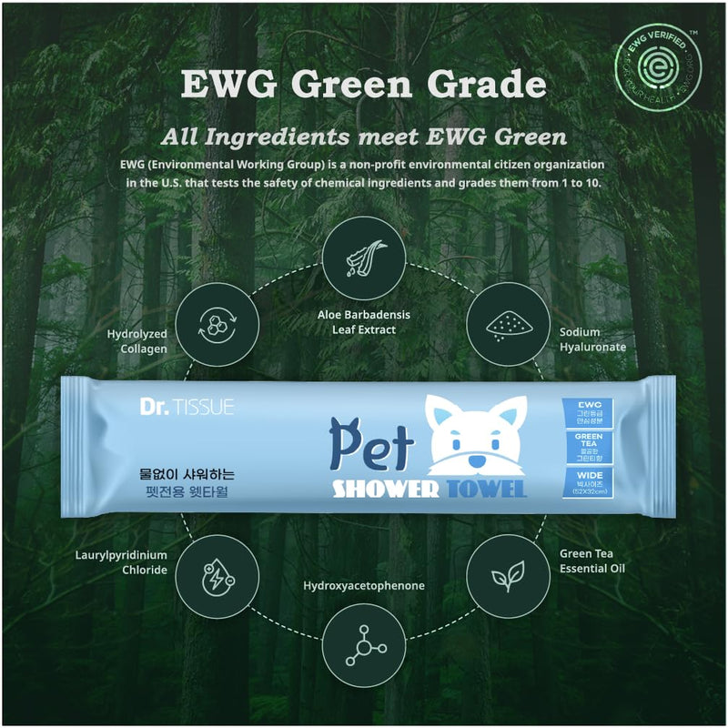 Extra Large Size - 20.5" x 12.6" Pet Wipes | Individually Packaged | Paw Wipes | Hypoallergenic | Grooming | Bathing | Green Tea Scented Deodorizing | Tear Stain | All Purpose Bath Wipes | 10 Counts - PawsPlanet Australia