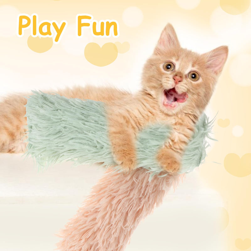 Cat Pillows Cat Toys,2 Pack Soft and Resistant Cat Pillows Toy,Interactive Crinkle Sound Catnip Toys for Indoor Cats,Promotes Kitten Exercise,Chewing and Teething,Light Green and Orange - BeesActive Australia