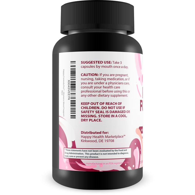 Happy Formula Pro - Our Best Happy Pills Vitamin D Mood Support Supplement - Happpy Supplements Natural Mood Support Supplements for Women, Mood Support Supplements for Men - Postpartum Mood Support