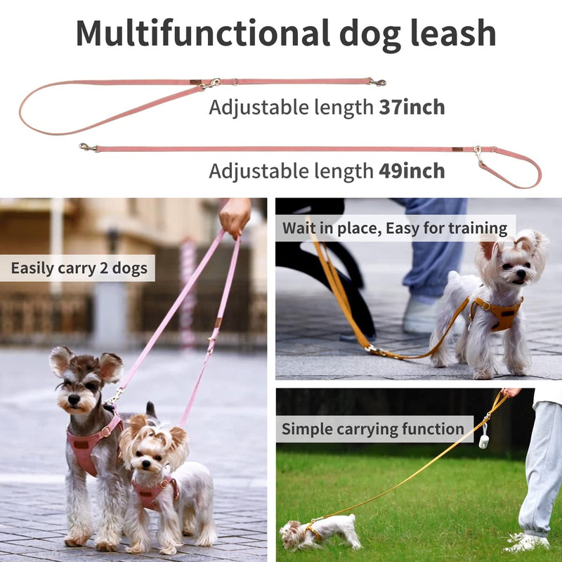 Puppytie No Pull xs Dog Harness with Multifunction Dog Leash,Soft Adjustable No Choke Escape Proof Pet Harness Vest,Pink,XS A-Pink XS(4.5-11lb） - BeesActive Australia