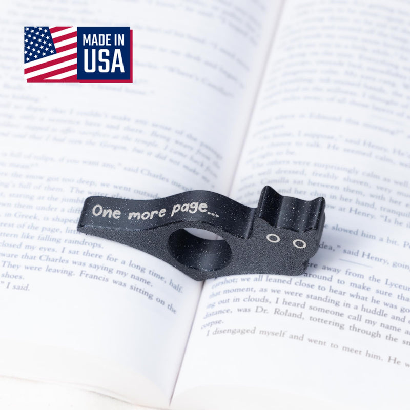 Cat Book Page Holder for Reading, Bookish Gifts & Accessory, Ideal for Bookworms, Book Lovers & Readers, Made in USA (Starry Black) 1 Starry