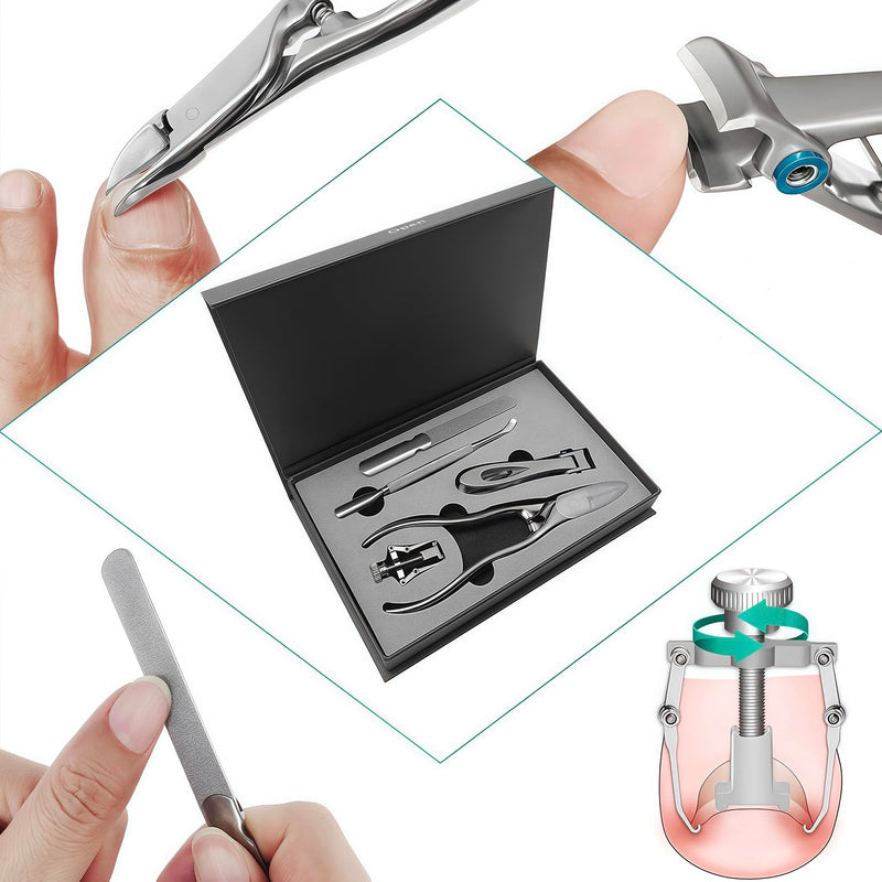 Long Handled Toenail Clippers for Seniors Thick Nails, Ultra Sharp Toe Nail Clippers for Men, Heavy Duty Stainless Steel, 5pcs Set JCDK5PS - BeesActive Australia
