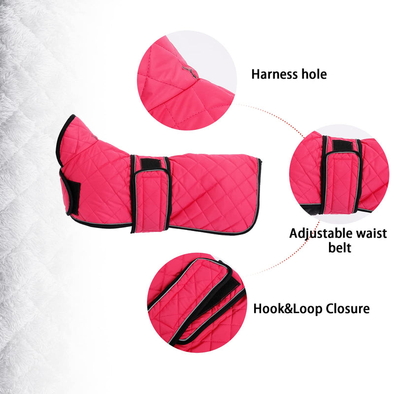Warm Thermal Quilted Dachshund Coat, Dog Winter Coat with Warm Fleece Lining, Outdoor Dog Apparel with Adjustable Bands for Medium, Large Dog-Pink-M Pink - BeesActive Australia