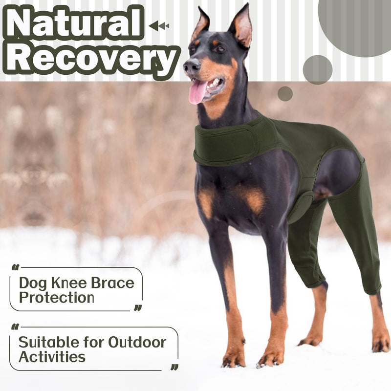 ROZKITCH Recovery Suit for Dogs Rear Legs, Pet Sleeve to Prevent Licking Wound Elbow Protector, Dog Recovery Suit Cone Collar Alternative for Sprain ACL CCL Arthritis Joint Care Green S ArmyGreen