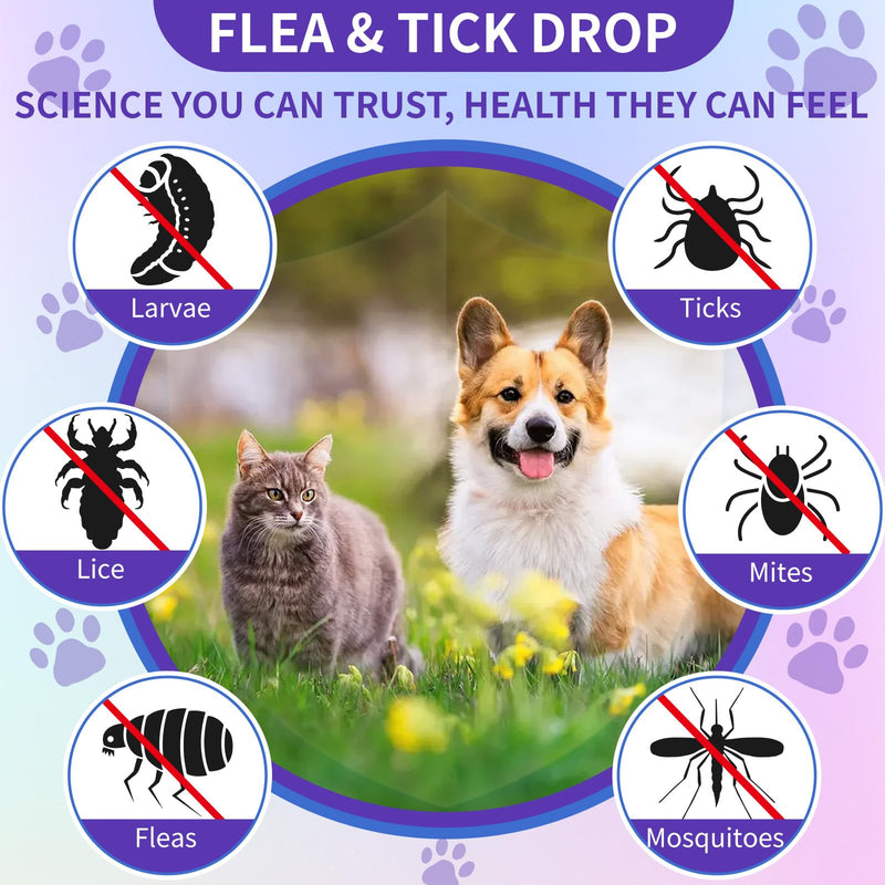 WEALLIN Flea and Tick Prevention Support Drop + Natural Urinary Tract Infection Treatment for Dogs & Cats | Pets Oral Natural Supplement Pet Care Support Drops for All Breeds and Ages