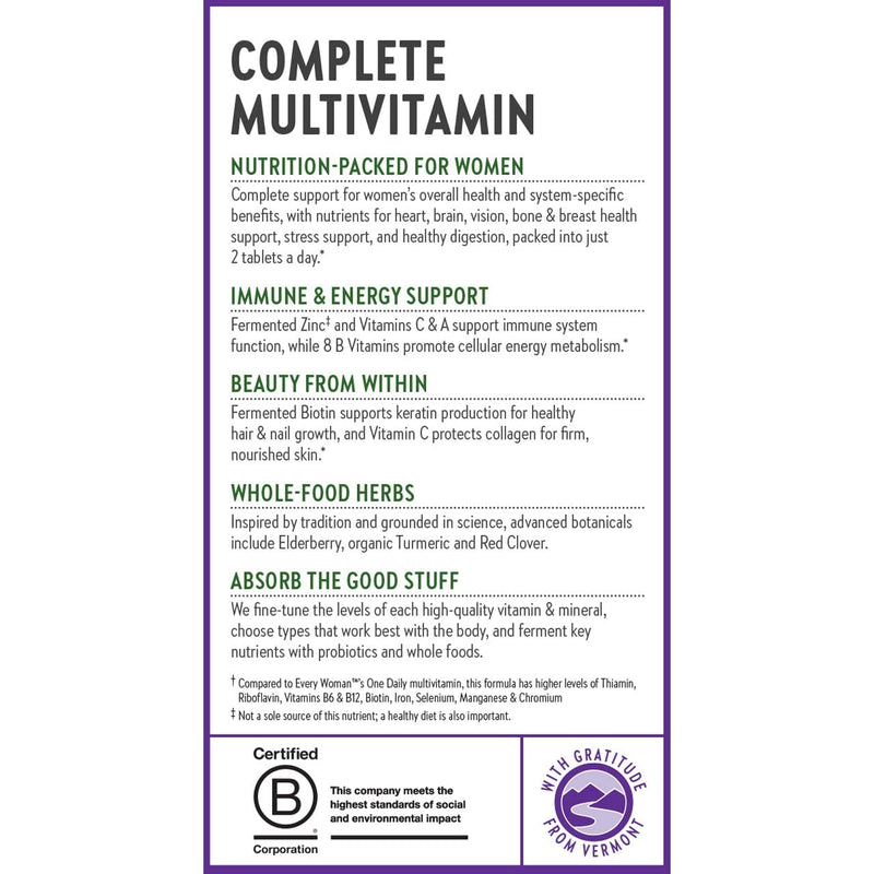 New Chapter Women's Advanced Multivitamin Formula, 72 Count | Fermented Essential Nutrients with Iron and Vitamin D3 for Stress, Bone, Immune, Beauty, and Energy Support for Women 72 Count (Pack of 1)