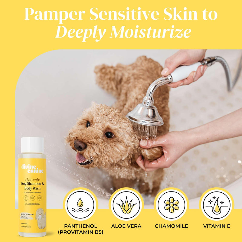 Dog Shampoo and Body Wash - 13.5 Fl Oz of Ultra Sensitive Dog Wash - Made with Aloe and Chamomile for a Healthy Skin and Coat - Made in The USA - PawsPlanet Australia