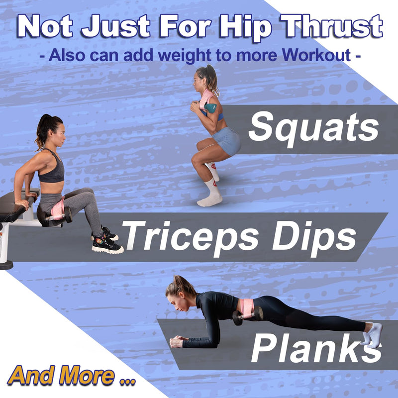 Hip Thrust Belt with 3 Resistance Bands - Adjustable Fitness Belt for Dumbbells, Kettlebells, Plates - Support Up to 100 lbs - For Glute Workouts at Home Gym - Gifts Ideas for Women, Black Printed | One Strap Black-Set - BeesActive Australia