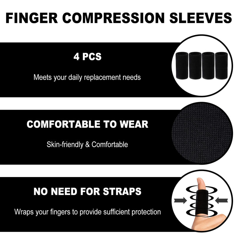 10Pcs Clear Oval Finger Splints & Sleeves Kit, 6 Graduated Trigger Finger Splint & 4 Finger Sleeves for Trigger/Mallet/Arthritis/Straightening, Finger Brace Support for Thumb/Middle/Ring/Index/Pinky(Size 4,5,6,7,8,9) Size 4,5,6,7,8,9