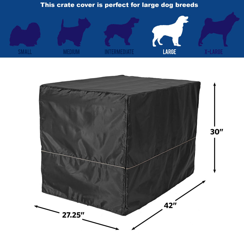 MidWest Homes for Pets Dog Crate Cover, Privacy Dog Crate Cover Fits MidWest Dog Crates, Crate Cover Only, Machine Wash & Dry, Black, 42-Inch - BeesActive Australia
