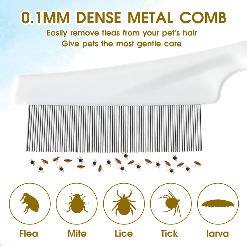 4pcs White Tick Comb for Dogs,Dog Flea Comb Cat Flea Comb Flea Comb for Kittens,Fine Tooth Tear Stain Remover,Large and Small Grooming Comb for Pets, Fine Tooth Tear Stain Remover - BeesActive Australia