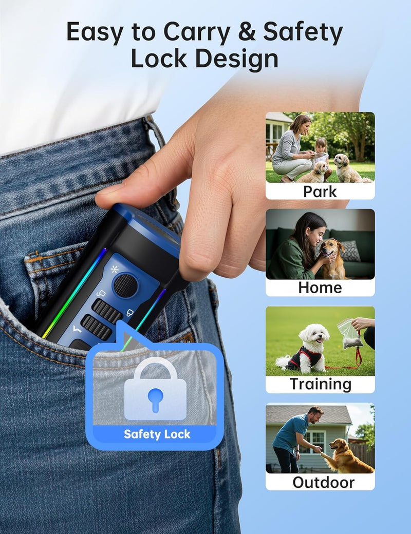Enhanced Ultrasonic Dog Bark Deterrent Devices, Professional 50ft Range Anti Barking Devices for Dogs, Long Battery Life & Safe Humane Design, Effectively Stops Noise & Bad Behavior