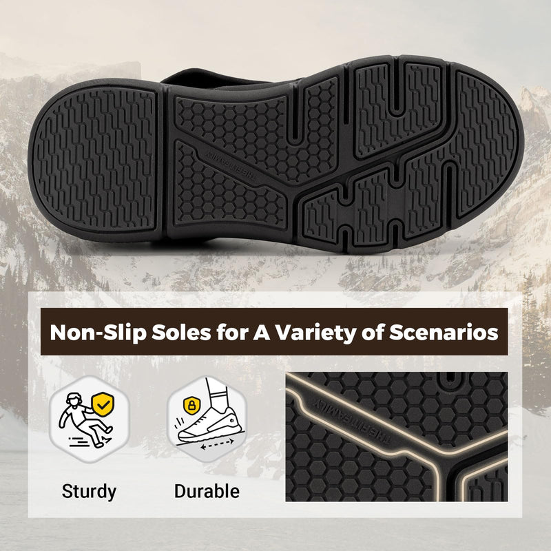 FitVille Diabetic Shoes for Men Extra Wide Width, Warm Slip-on Winter Slipper Boots with Adjustable Closures, Snow Boots for Swollen Feet, Neuropathy Black 14 X-Wide