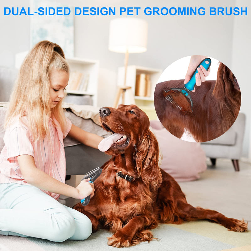 Pet Grooming Brush Dog Grooming Rakes Tool for Mats & Tangles Removing Blue-01 - BeesActive Australia
