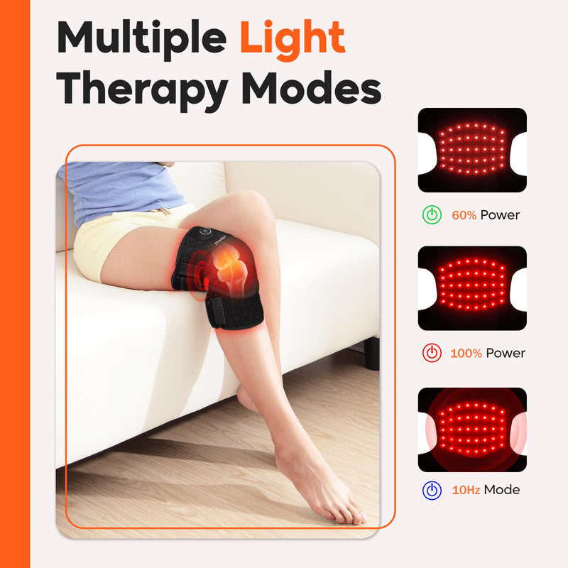 Red Light Therapy for Knee Brace Heated Knee Wrap for Pain Relief, Cordless Infrared Light Therapy for Body/Joint/Shoulder, Heating Pad for Knee, Gifts for Women Men - BeesActive Australia