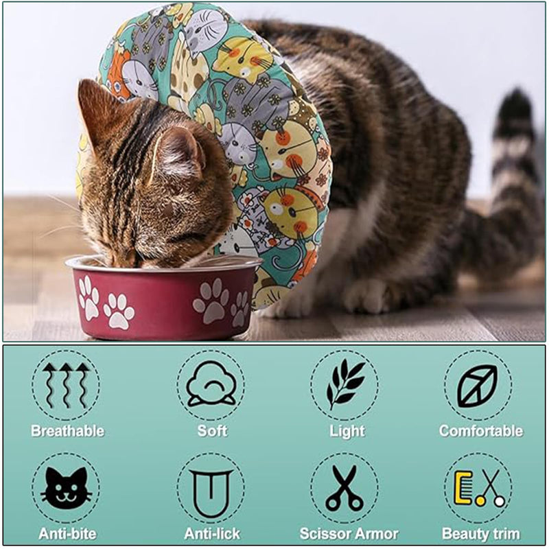 Adjustable Cat Neck Brace, Soft Cat Neck Brace, Anti-Bite Safety Protective Collar, Cats for Neck Brace, Protective Collar Cat Dog, for Pets Wound Healing After Surgery - BeesActive Australia
