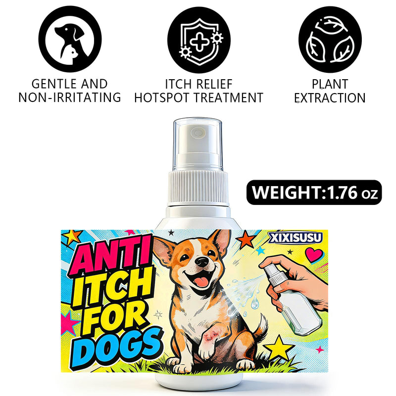 Dog Hot Spot Spray & Anti Itch Spray for Dogs, 1.76 fl oz - Chlorhexidine for Itchy Skin Relief, Hotspot Treatment & Allergy Soothing for Dogs - Pet Skin Care for Itching Relief (1.76 oz) 1.76 oz
