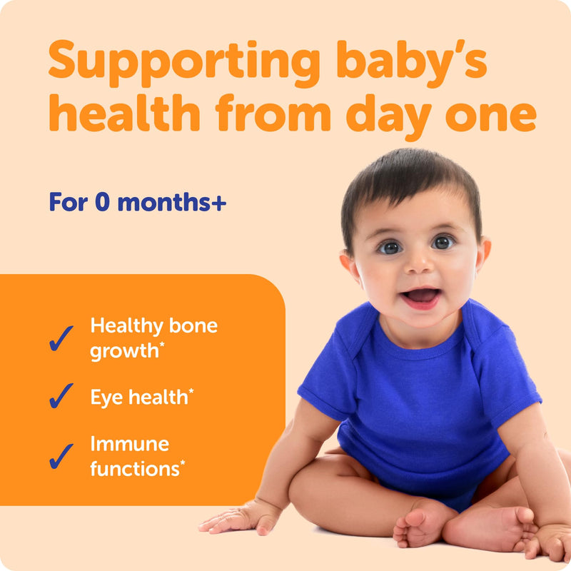 Ddrops® Baby Organic Liquid Vitamins A&D Drops for Infants, 60 Drops. Supports Babies’ Eye Health, Bone Development and Immune Function. Certified Organic, Non-GMOs, Allergy-Friendly 0.06 Fl Oz (Pack of 1)