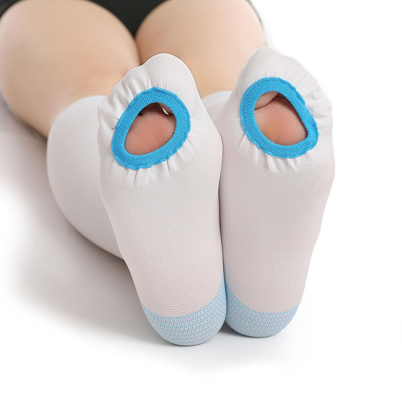 Doc Miller TED Hose Knee High Anti Embolism Stockings for Women & Men, Hospital Style Surgical Stockings, Plus Size White Compression Socks 15-20mmHg, Support Hose with Inspection Hole (M-5XL) Large (1 Pair)