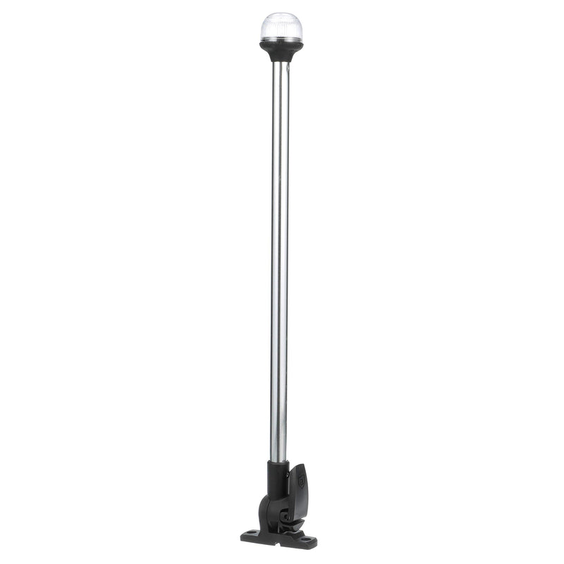 attwood 5550-PA20-7 Lightarmor Folding All-Round 20-Inch Marine Boat 360-Degree Pole Light, Silver