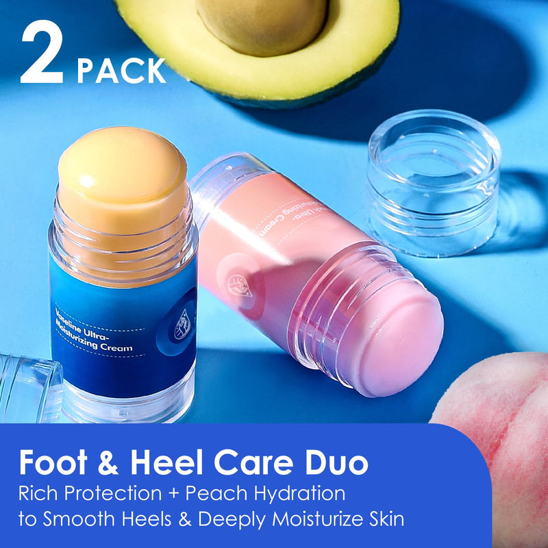 Crack Feet Prevention Stick (2-Pack) | Moisturizing Heel Balm & Foot Balm Stick for Dry, Cracked Feet | Anti-Crack Foot Cream Sticks for Softening, Nourishing, Smoothing Rough Heels & Dry Skin