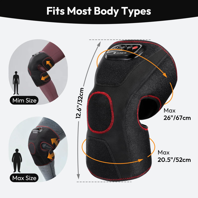 QUINEAR Air Compression Knee Massager with Heat, Knee Brace Wrap for Arthritis Pain Relief, Heating Pad for Knee for Circulation and Pain Relief,3 Modes & 3 Intensities Single - BeesActive Australia