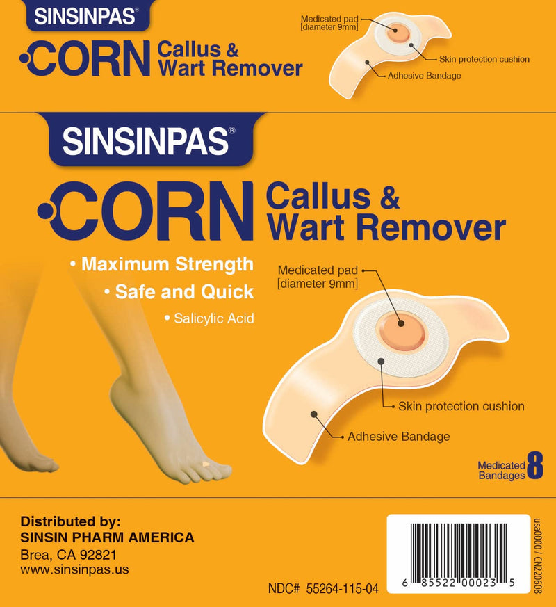 Corn Callus & Wart Remover, Maximum Strength, 2 Pack (16 Patches Total)
