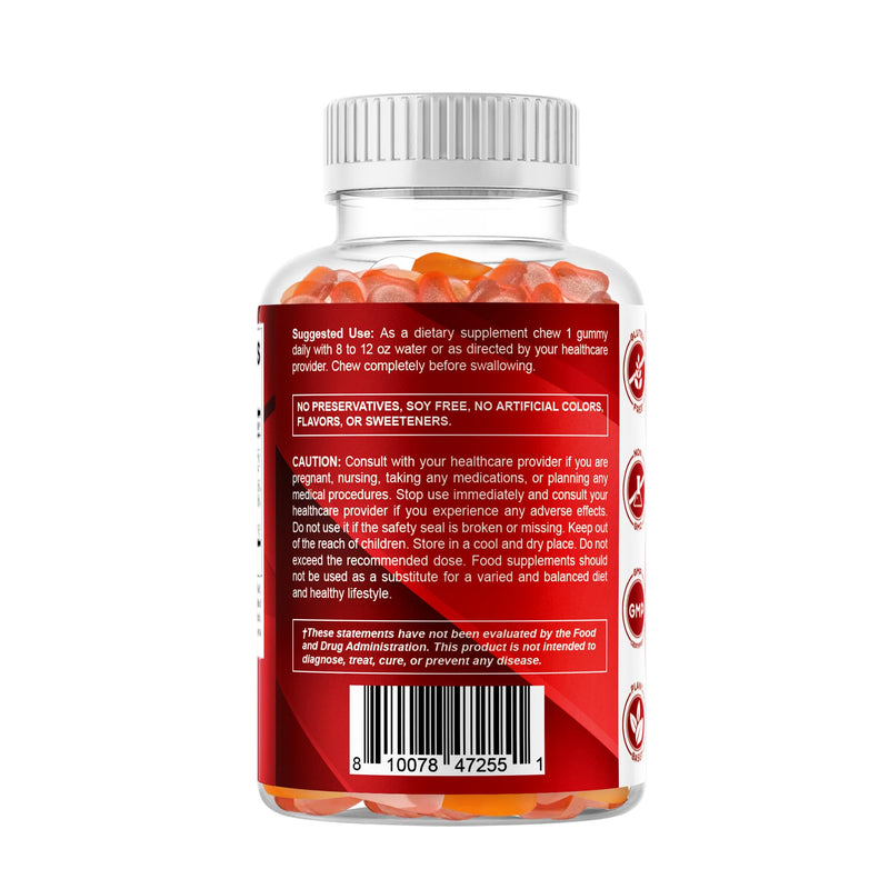 Vitamatic Sugar Free Vitamin A 25000 IU Gummies (Retinyl Palmitate) - Natural Strawberry Flavor - 120 Pectin Based Gummies (2 Bottles) | Sugar Free, High Potency Vitamin A Support, Natural Strawberry Flavor, Pectin Based, Non GMO, Gluten Free