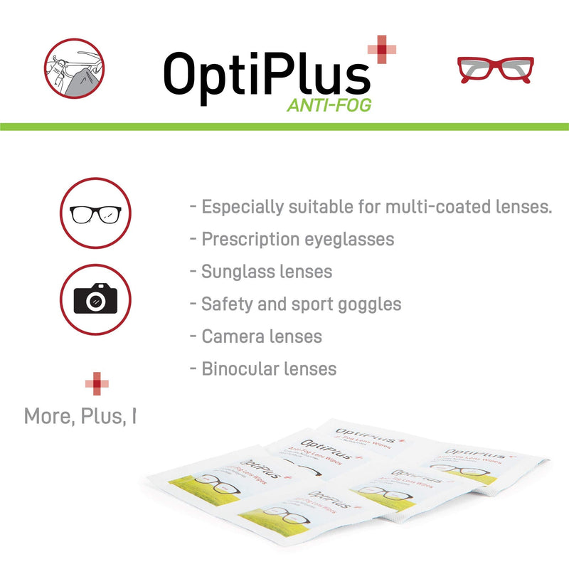 OptiPlus Anti Fog Lens Wipes l Pre-Moistened l Cleaning Wipes for Glasses, Laptops Screens, Smart Phones, Optical Lens, Goggles, and Watch Screen l Quick-Dry & Scratch-Free l Two Pack of 100 Pack 200 Count (Pack of 1) - BeesActive Australia