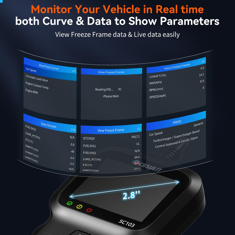 OBD2 Scanner, CGSULIT SC103 Car Code Reader Diagnose Check Engine Light Smog Check DTCs Scan Tool Live Data Stream Voltage Test for Vehicles Since 1996 - BeesActive Australia