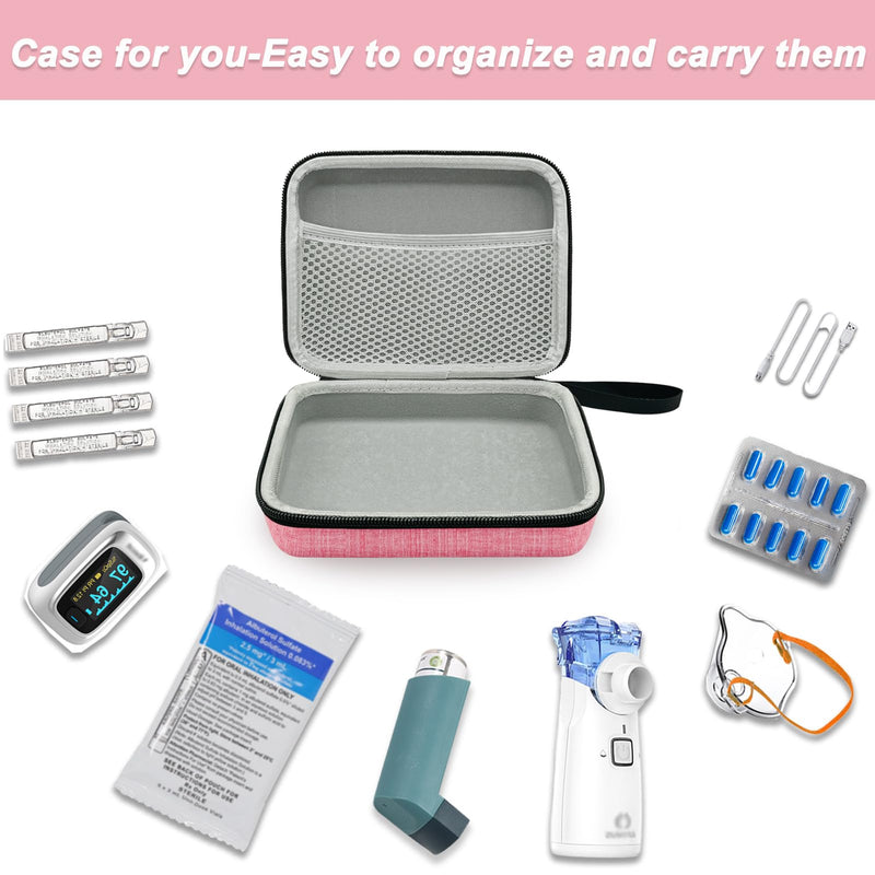 Carrying Case for Portable Nebulizer, Travel Medical Bag, Hard Emergency Medical Bag for Inhaler Spacer Case for Adults(Bag Only) (Pink) - BeesActive Australia