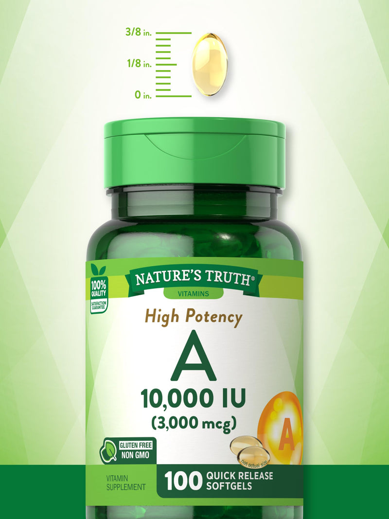 Vitamin A 10000 IU Softgels | 100 Count | Non-GMO, Gluten Free Supplement | by Nature's Truth - BeesActive Australia
