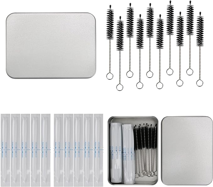 10 Pack Glow Cleaning Brushes | Compatible with Glo Hyper X2 and X2 Air | Includes 10 Cotton Swabs | Convenient Storage Case - BeesActive Australia