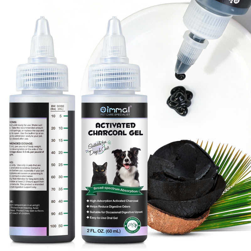 Activated Charcoal Gel for Dogs & Cats 60ml - Digestive Comfort Support, Reduce Digestive Odors