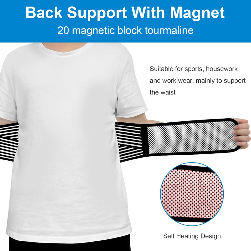 Back Support with Magnet, Tourmaline Magnetic Back Braces for Lower Back Pain Relief, Self Heating & Soothing Back Support Belt, Lumbar Support Belt for Herniated Disc/Sciatica (Large) Large - BeesActive Australia
