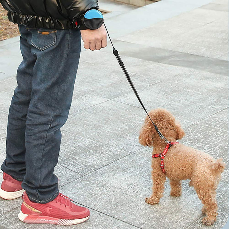 Retractable Hands Free Dog Leash, 360° Tangle-Free Heavy Duty Wrist Dog Walking Leash with 8.2 ft strong Cord and Reflective Nylon Tape, One Button Brake, Pause, Lock for Small Dog or Cat up to 55 lbs Black Gray