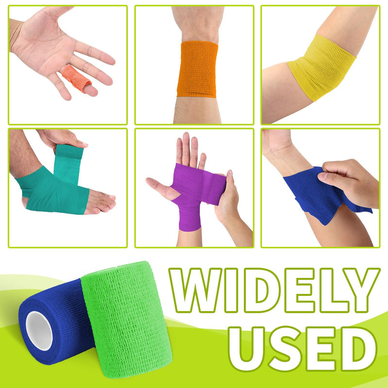 24 Pack Colorful Self Adhesive Bandage Wrap Bulk 20 Colors 4 Inch x 5 Yards Cohesive Bandage,Vet Wrap Breathable Elastic Self-Adherent Tape for Stretch Athletic Sports Wrist Ankle Dogs Pet Vet Wrap - BeesActive Australia