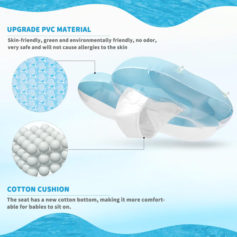 Loowarts Baby Pool Float with Canopy and Safety Seat,Infant Swim Float & Pool Float & Baby Water Float & Swimming Floats UPF50+ UV Protection for Kids from 3 to 36 Months.(S:3-12 Month/L:6-36 Month) Small (3-12 month)
